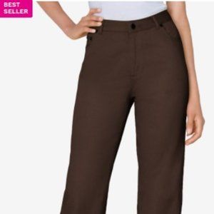 Relaxed-Fit 5-Pocket Jeans (22WP - Chocolate Brown color) by Woman Within - NEW